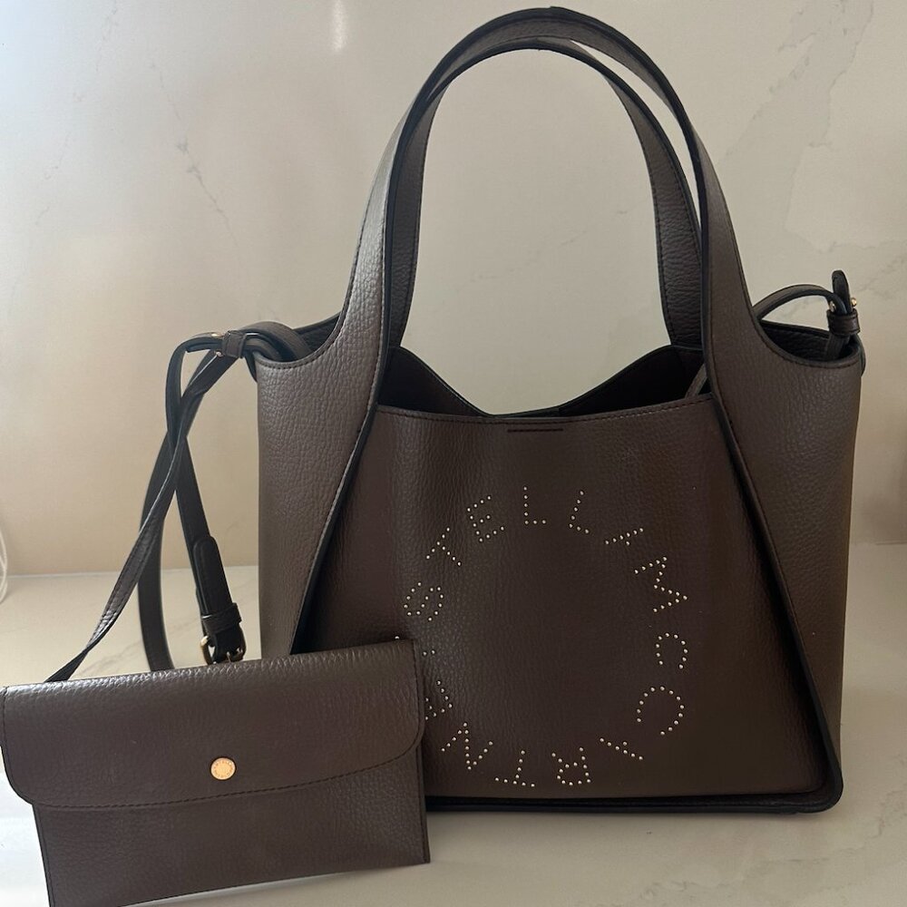 The Perfect day to day purse-Stella Mcartney Studded Grainy Logo tote